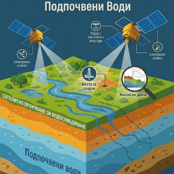 Откриване на подпочвени води за сондаж чрез сателити и наземна техника